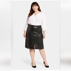 NYDJ Faux Leather A-Line Skirt Size 16